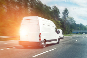 Van driving on the motorway